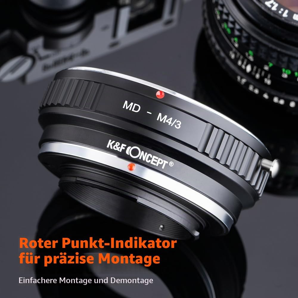 Detalle de K&F CONCEPT MD - M4/3 Objektiv Mount Adapter Ring für Minolta MD auf Micro Four Thirds
