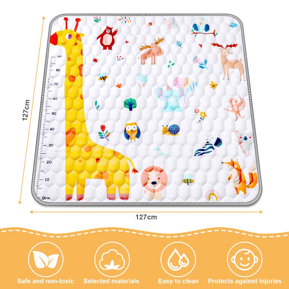 Thumbnail 1 de Aolso Baby Spielmatte 127x127 cm – faltbare Krabbeldecke mit rutschfestem Silikon (Landtiere)