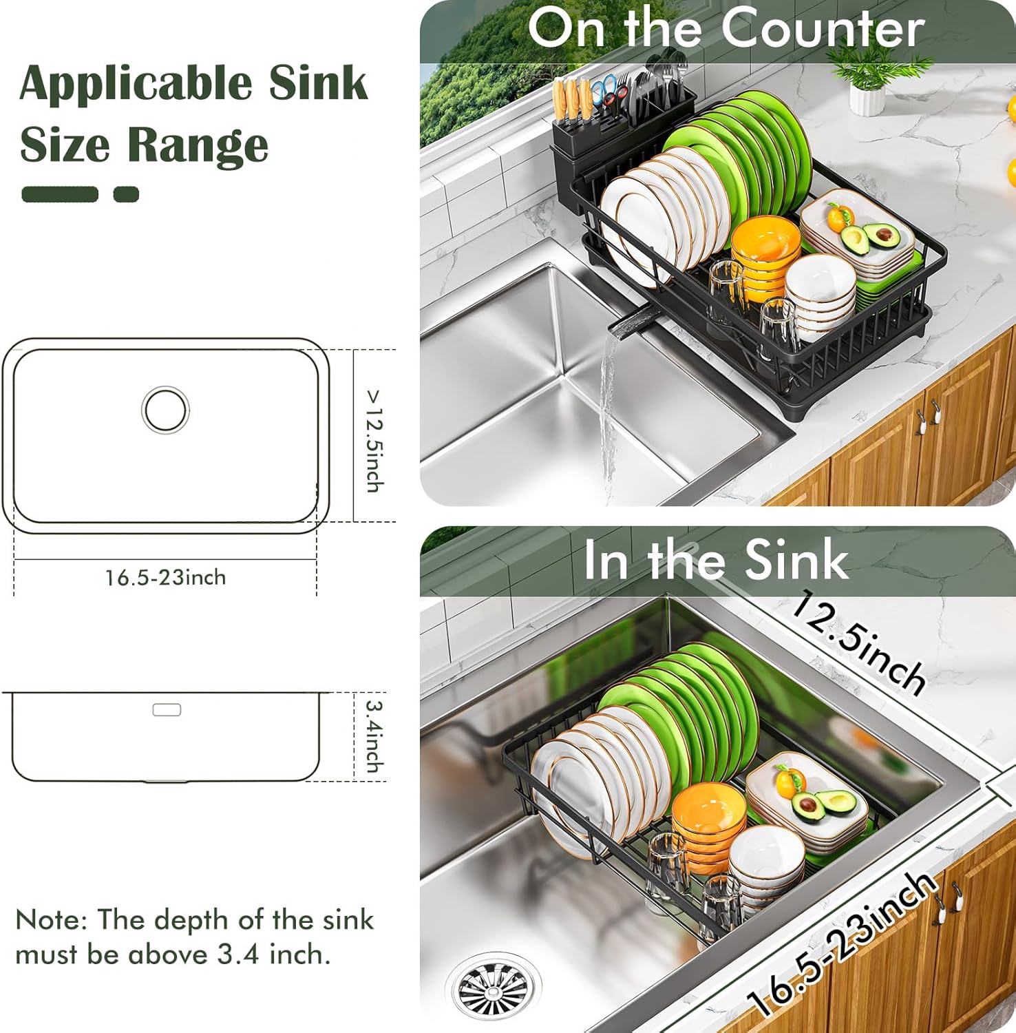 Thumbnail 6 de Kmiectse Dish Drying Rack 1-tier for Counter 🧽