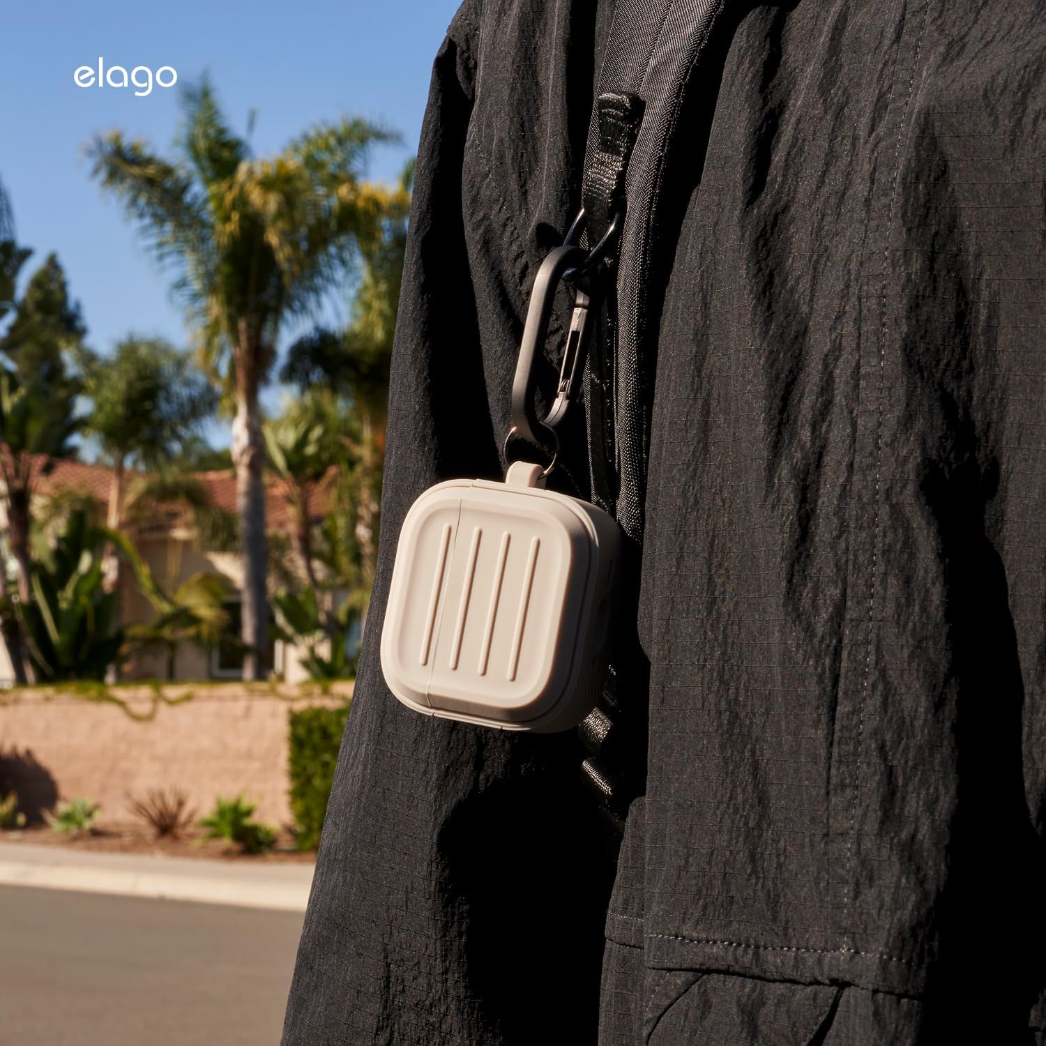 Thumbnail 6 de elago Coque Armor pour étui AirPods 4 / AirPods 4e (mousqueton inclus, charge sans fil) - Noir