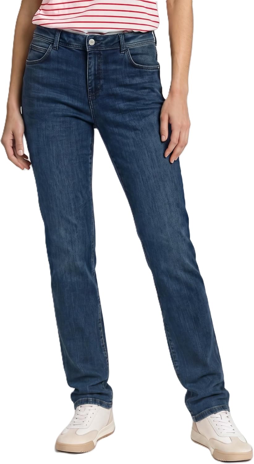 Detalle de TOM TAILOR Damen 1008119 Alexa Straight Jeans – Dark Stone Wash, 32W/30L EU