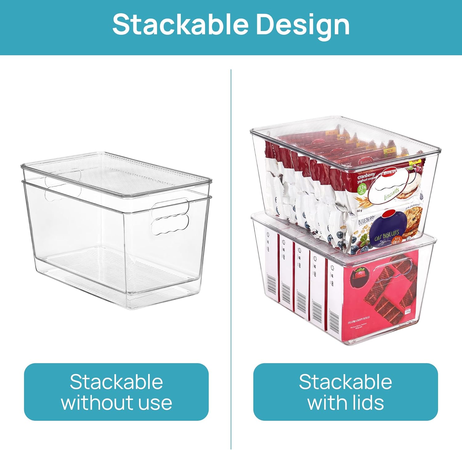 Thumbnail 2 de Vtopmart 6-Pack Clear Storage Bins