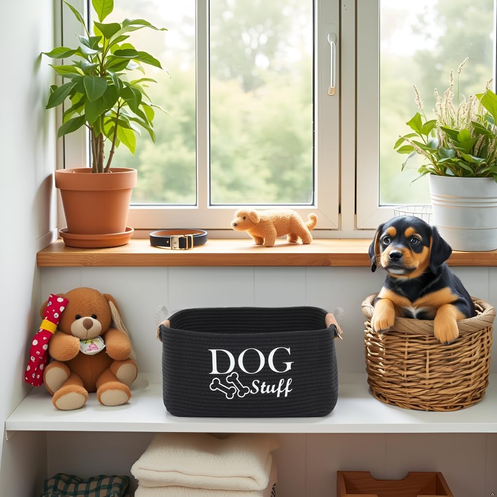 Thumbnail 6 de Morezi Durable Cotton Rope Dog Toy Storage Bin (Large) – Black