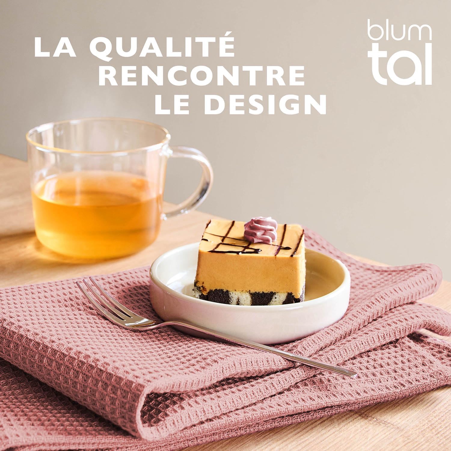 Thumbnail 5 de Blumtal Lot de 6 torchons cuisine 30 x 30 cm en coton gaufré bleu