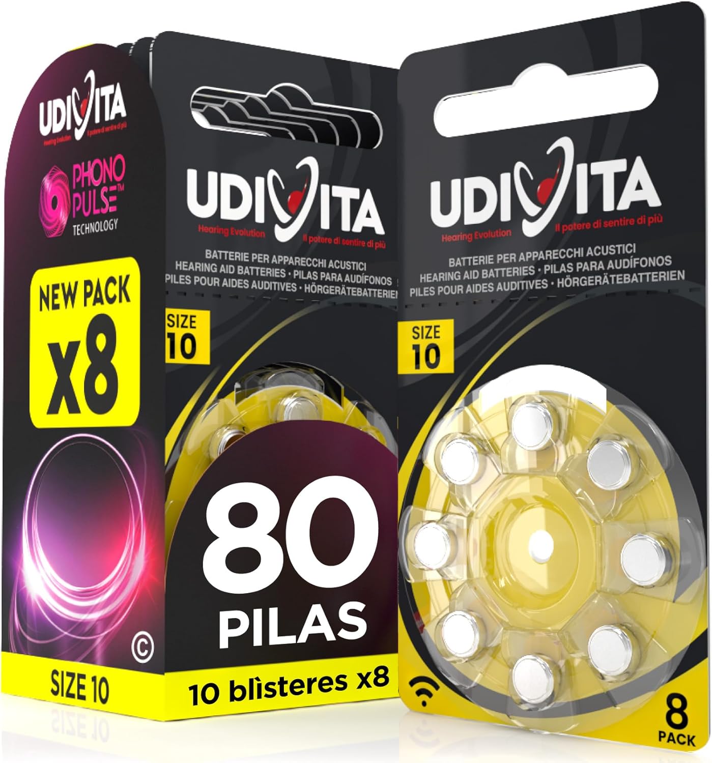 Udivita PR70 80 pilas tamaño 10 1,45V