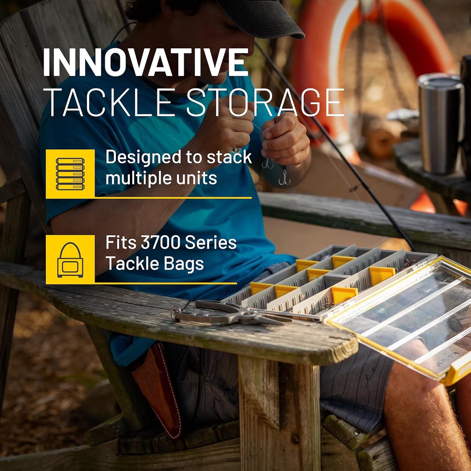 Detalle de Plano EDGE 3700 Premium Tackle Utility Box: Waterproof, Stackable Organizer for Bait & Tackle