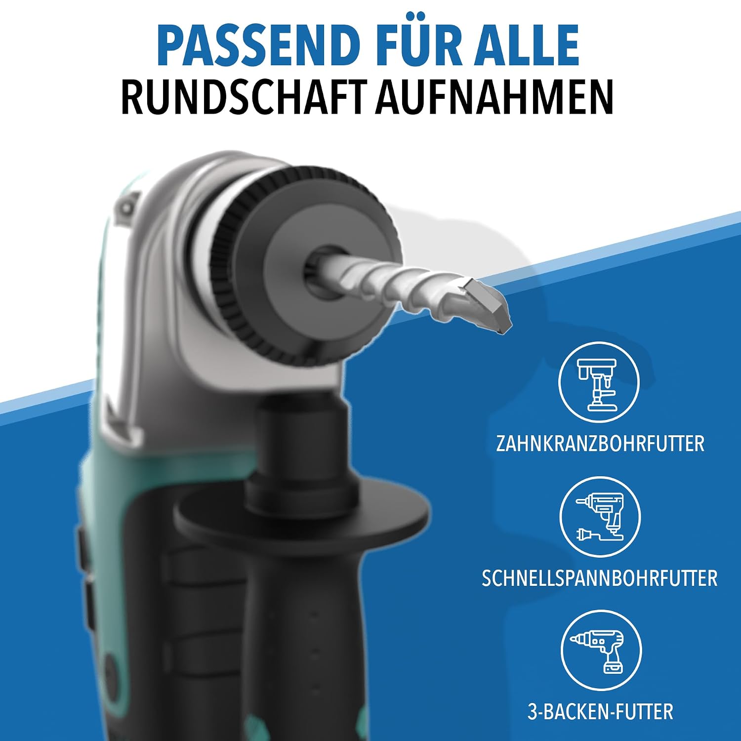 Thumbnail 4 de 7-tlg. Betonbohrer Set Rundschaft Ø 4–10 mm – YG8C Hartmetallspitze, geeignet für Beton, Mauerwerk & Ziegel
