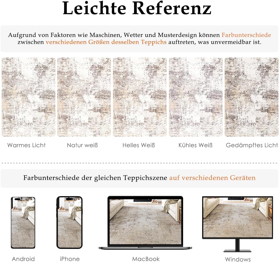 Thumbnail 5 de HUGEAR Waschbarer Teppich 240x300 Beige Grau