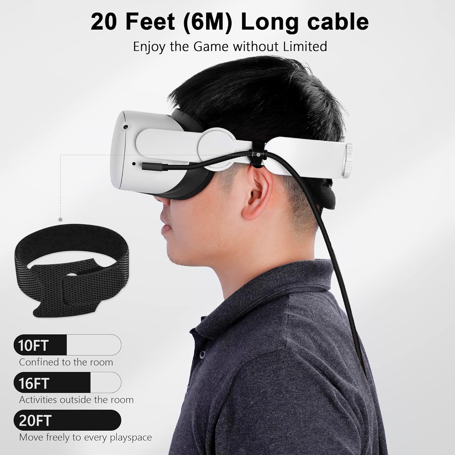 Thumbnail 4 de Kuject Link Cable 20FT: USB-C to USB-C High-Speed Link for Quest, Pico, and Rift/VR