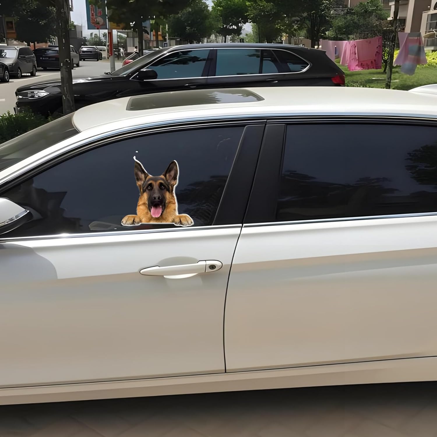 Detalle 2 de Autoaufkleber Belgische Malinois – 15 cm, reflektierendes 3D-Tiermotiv, wasserdicht