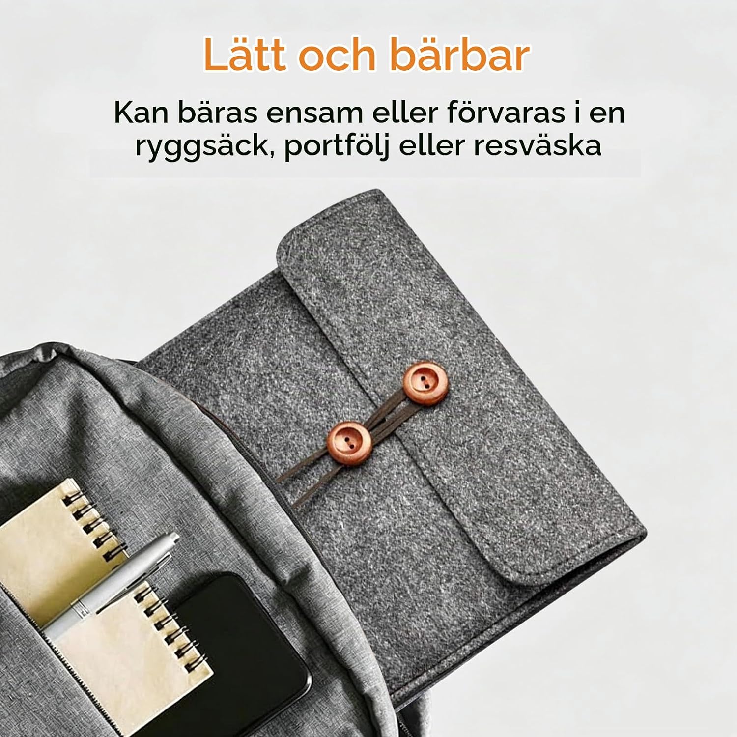 Thumbnail 2 de CALLYSONIC 1 dokumentmappar i filt för A4, 35 x 25 cm, knappstängning, 4-pack