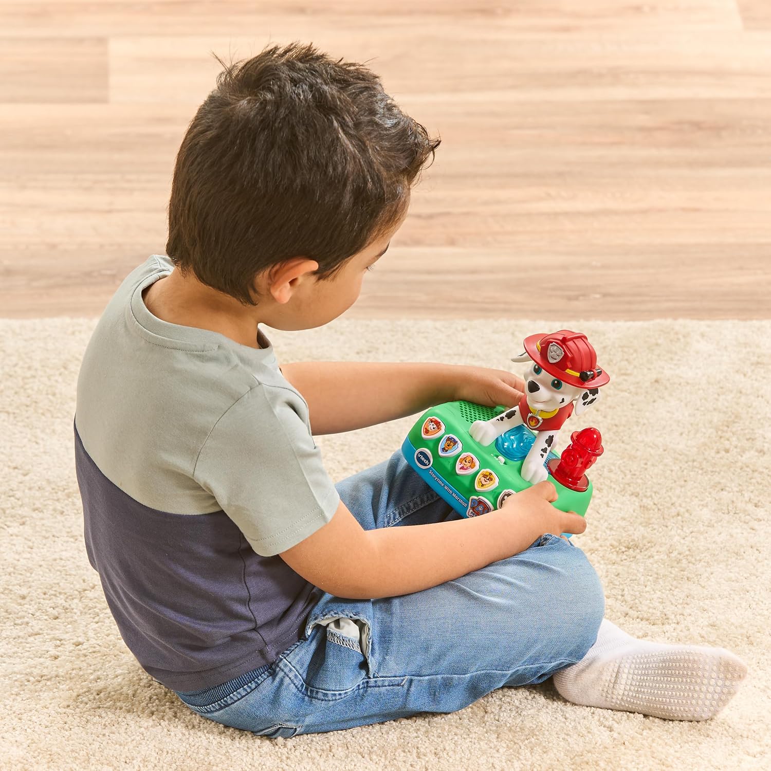 Detalle de VTech PAW Patrol Interaktiver Geschichten-Freund Marshall (für Kinder von 3–6 Jahren) – mit Figurenfunktion und interaktiven Rettungsmissionen