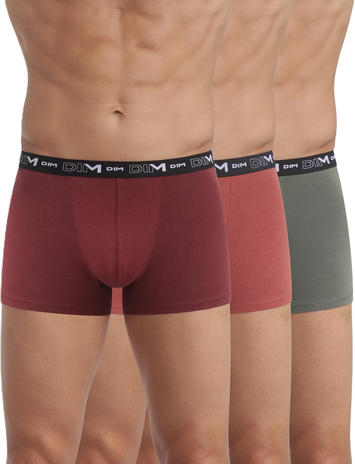 Detalle de DIM Lot de 3 Boxers Homme en Coton Stretch Respirant – Maintien Optimal sans Étiquette