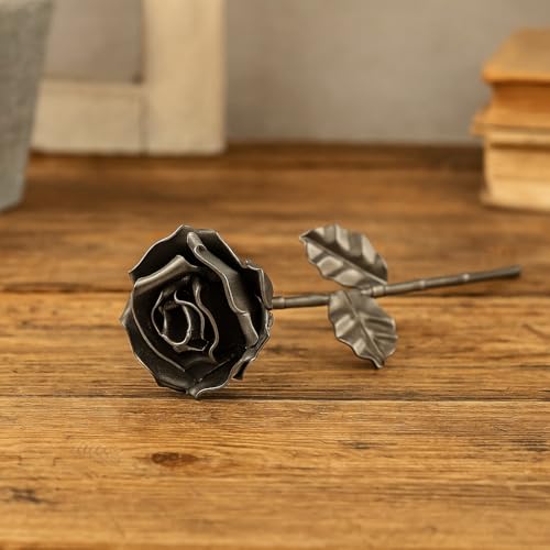 Thumbnail 6 de Forging Art Bcn Rosa Eterna de hierro forjado a mano (negro) – regalo para el 6º aniversario