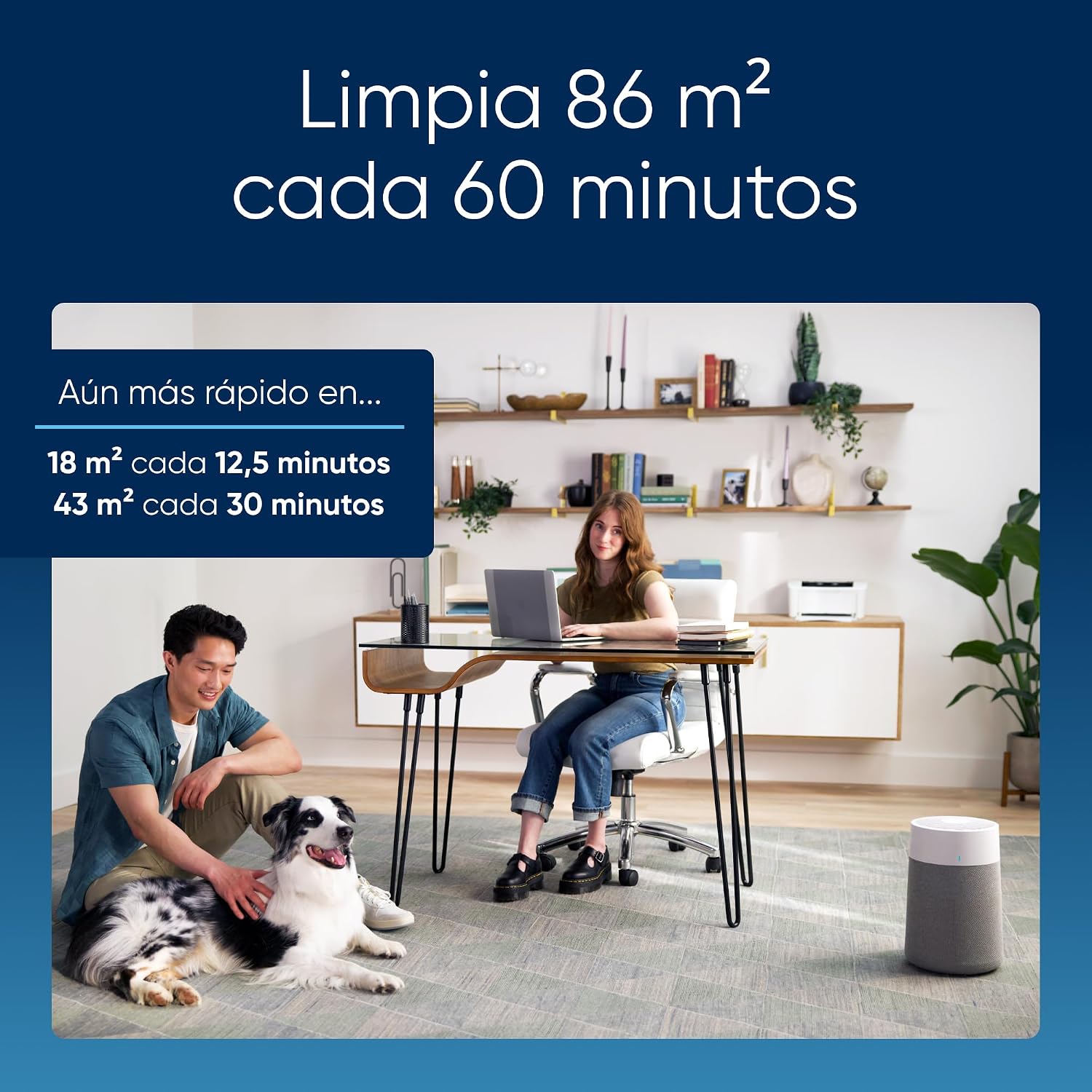 Detalle 1 de BLUEAIR 511i Max 🌬️, Purificador de aire eficiente para hogar