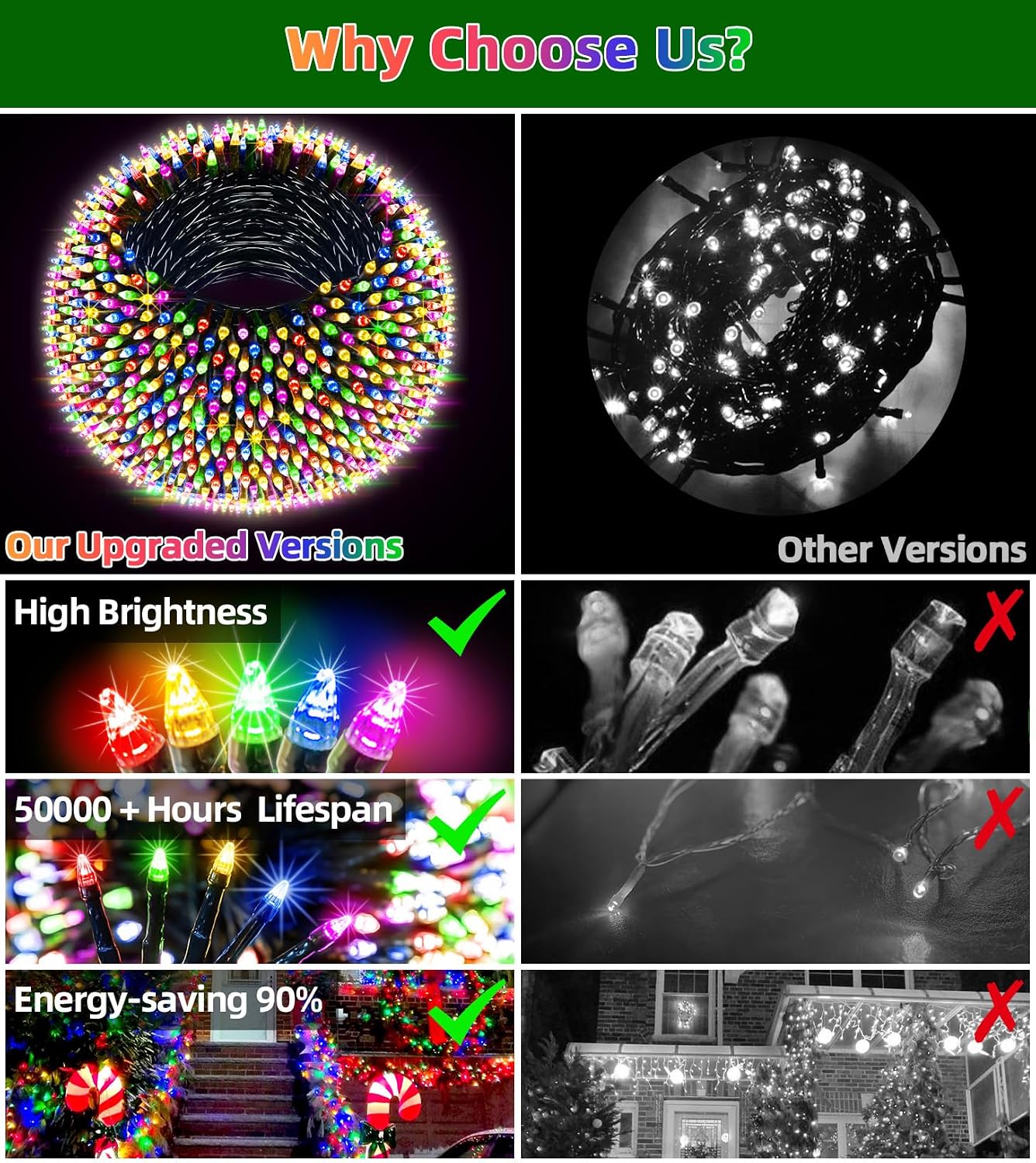 Thumbnail 6 de BPAZVUH UNI-750L Christmas String Lights, 239 ft, 750 Multicolour LEDs