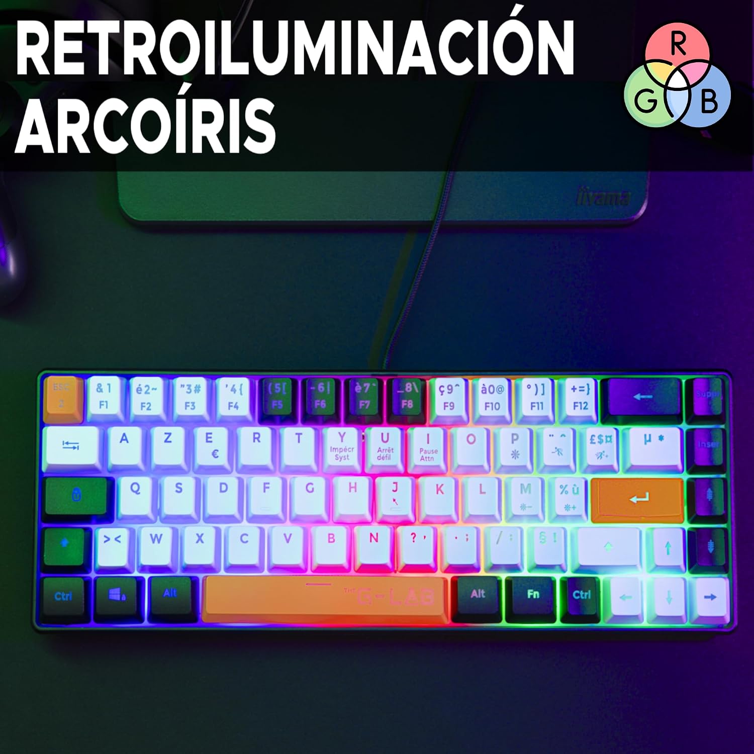 Detalle 1 de The G-Lab Keyz Hydrogen teclado gaming 60%