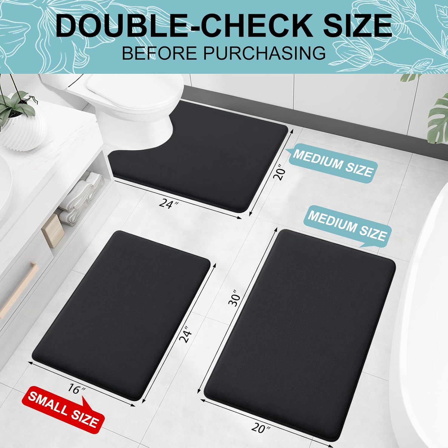Detalle de Smiry Memory Foam Bath Mat 30x20