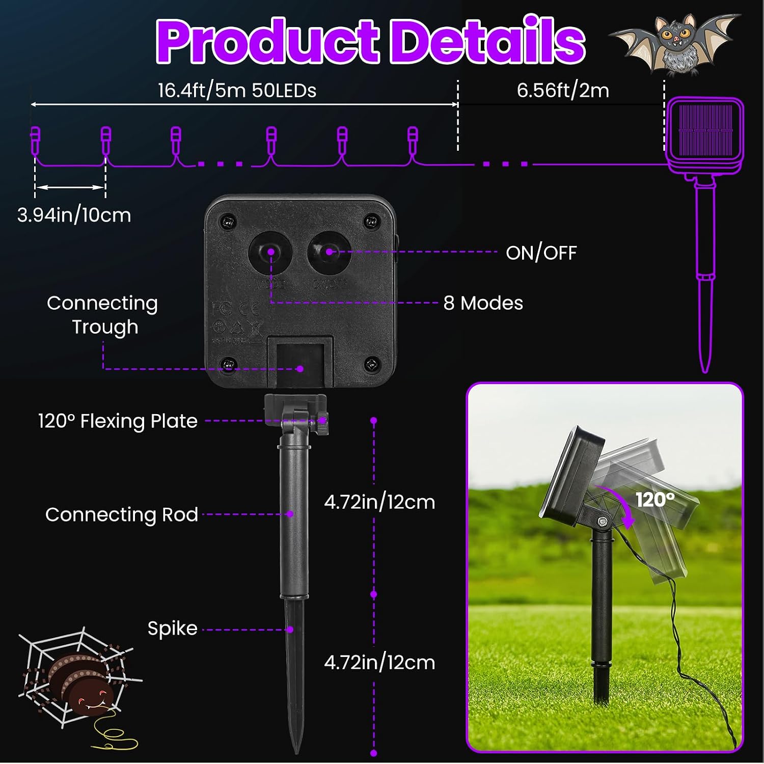 Thumbnail 1 de Moettany Solar String Lights, 100 LEDs