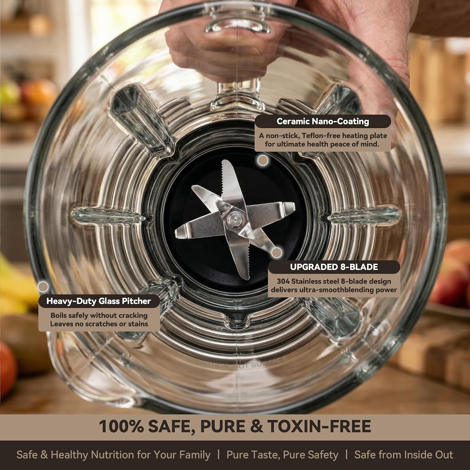 Thumbnail 4 de Glass Blenders for Kitchen with Tamper — 1500W, 9 Speeds, 14 Programs