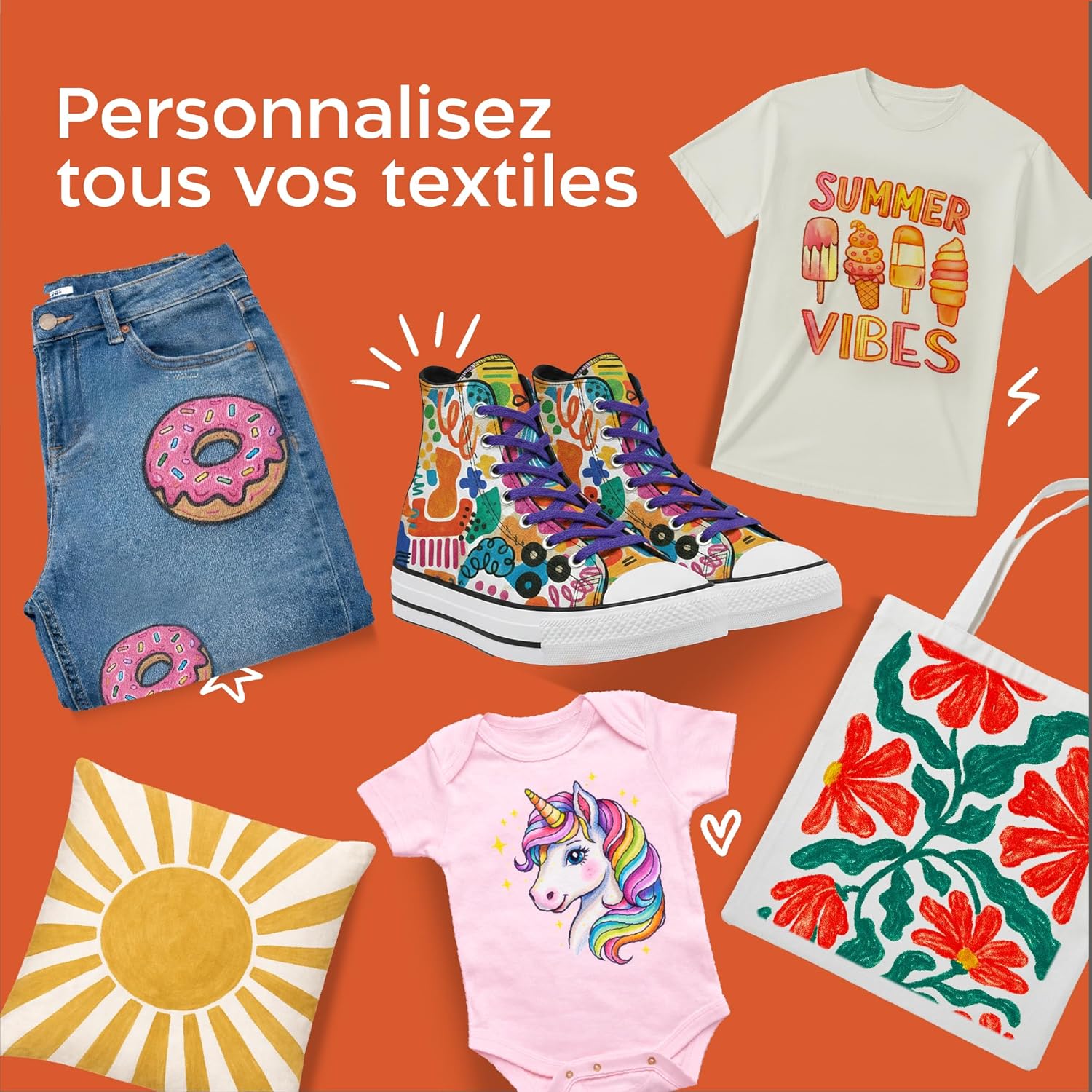 Detalle de Zenacolor 40 Marqueurs Textile et Tissu – Feutres textiles non toxiques, permanents et pointe fine