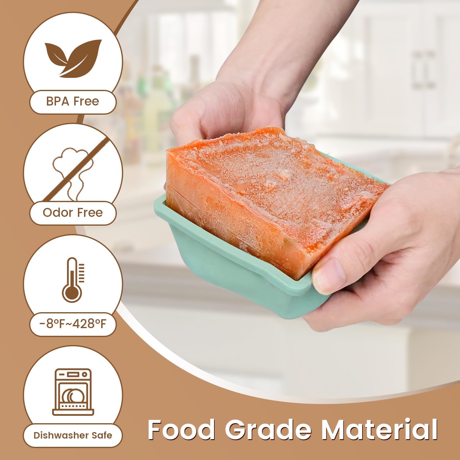 Thumbnail 1 de Silicone Soup Freezer Tray 4-Pack