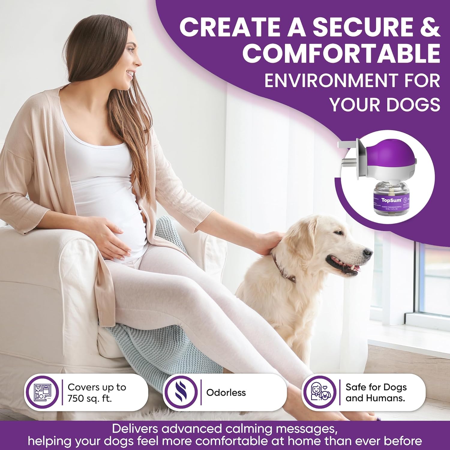 Detalle de TopSum Dog Calming Plug In 700 sq ft 2 Pack