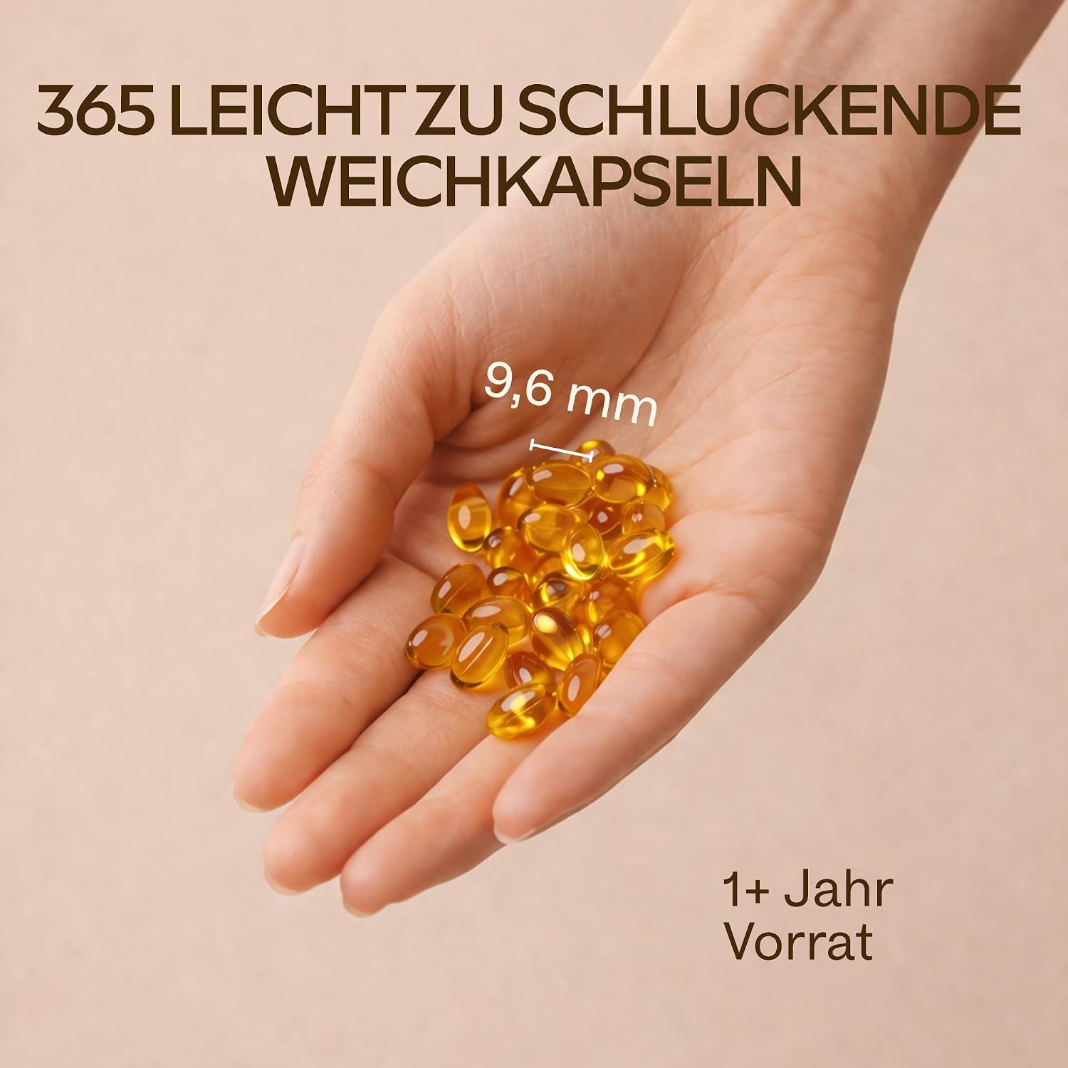 Thumbnail 6 de Vitamin D3 Hochdosiert Depot 5.000 IU (365 Kapseln) – D3 mit nativem Olivenöl extra und kaltgepresstem Extra-Virgin