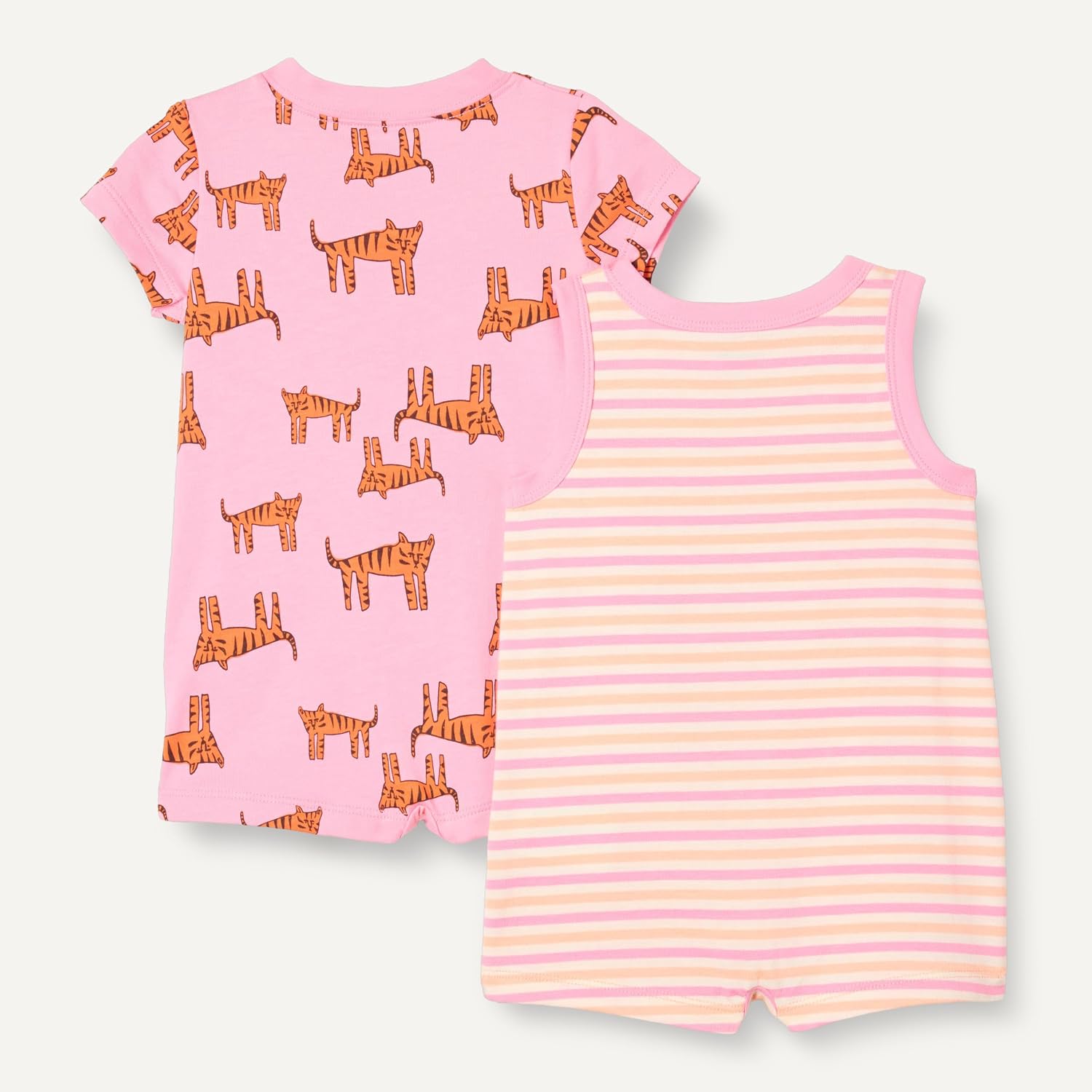 Detalle de Amazon Essentials Unisex Babies’ Romper Set (Pack of 2) – Sleeveless and Short-Sleeved Cotton