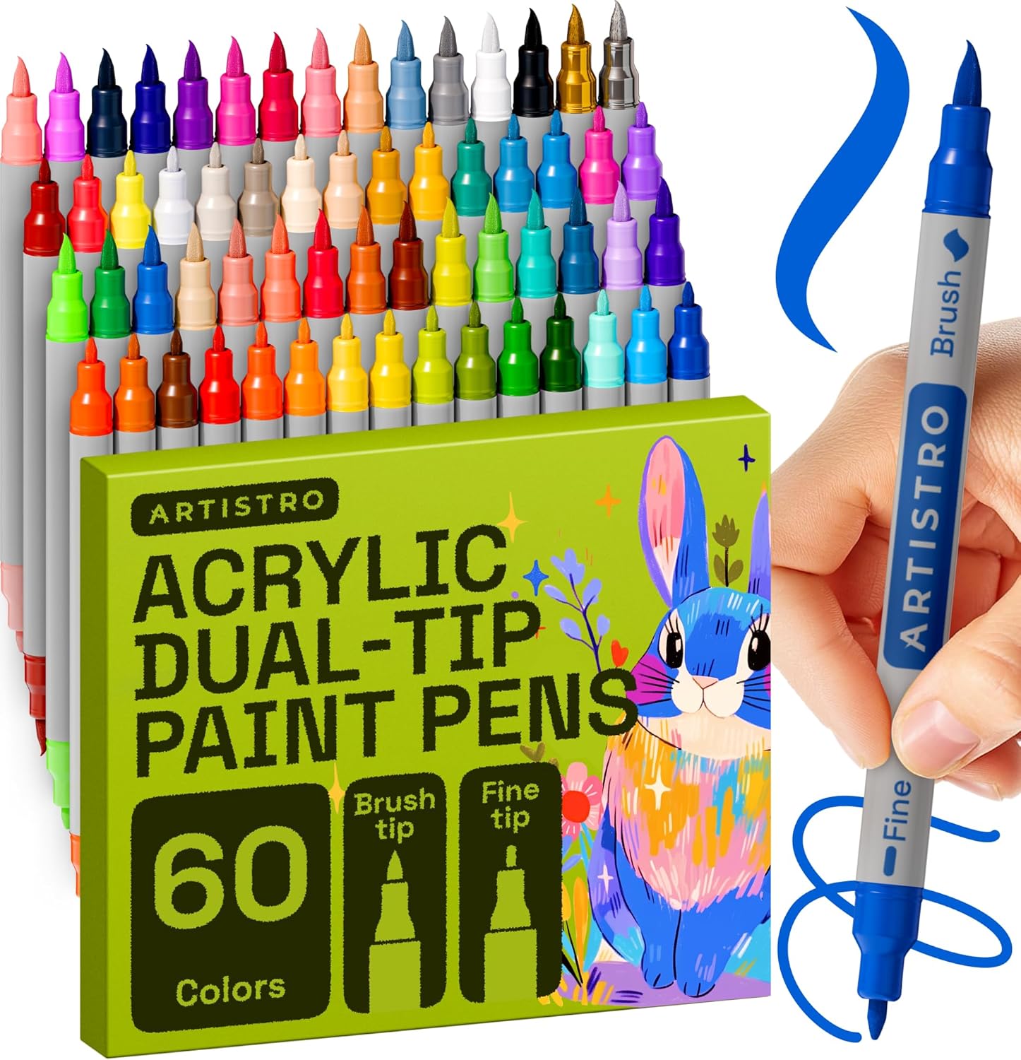 Detalle 2 de ARTISTRO 24 Acrylic Paint Pens set for crafts 🎨
