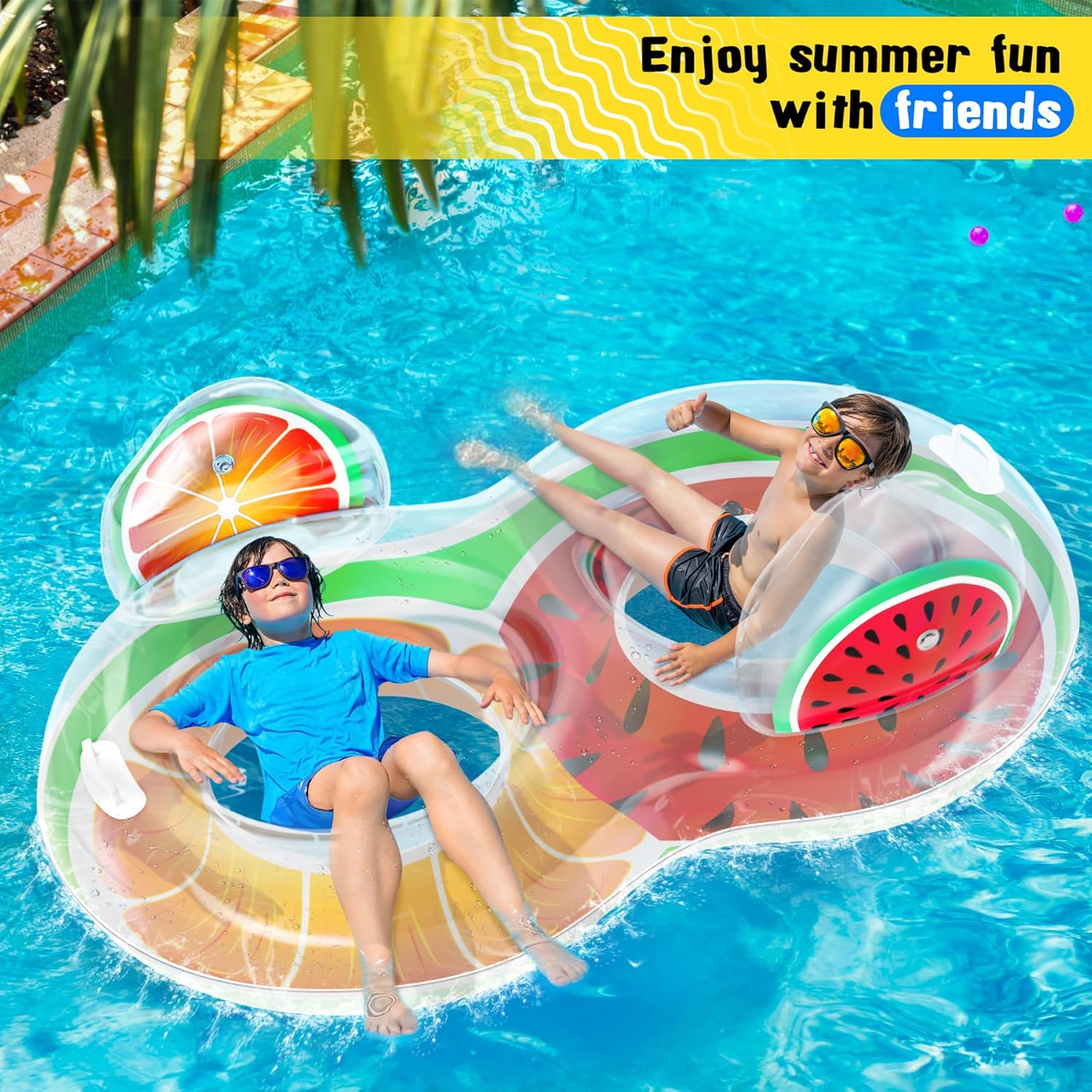 Detalle 2 de Gontence Bouee Piscine Adulte - 2 Personnes / Matelas Gonflable 178x110 cm