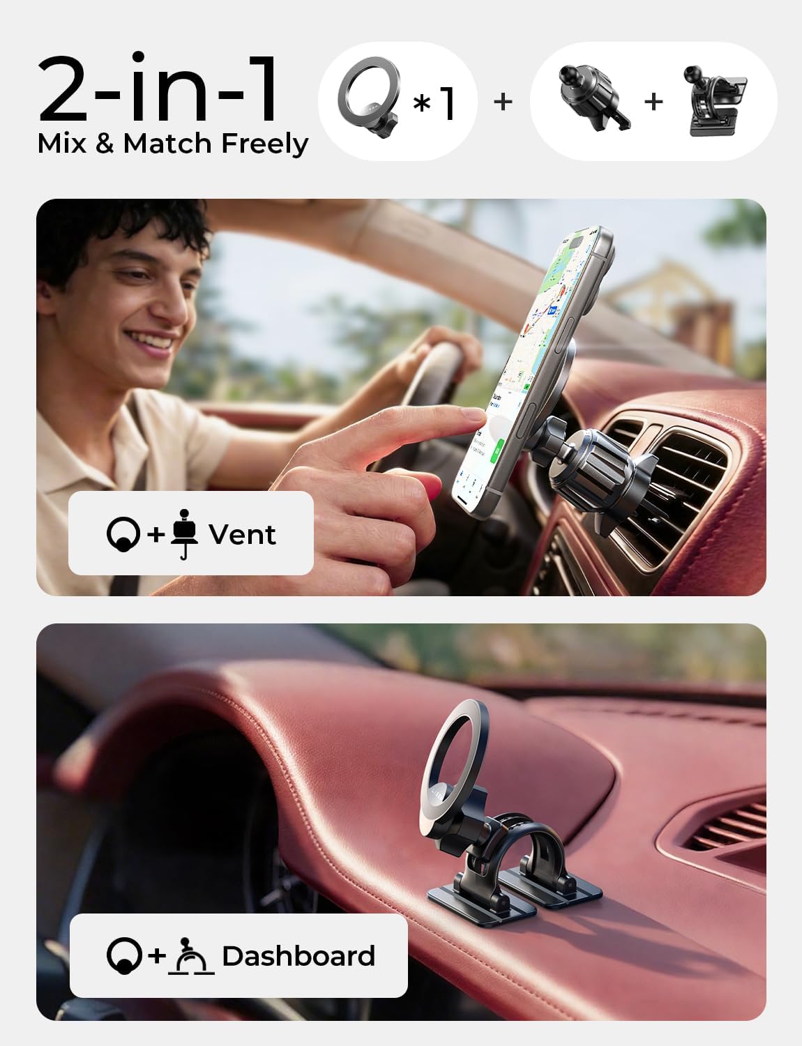 Detalle 2 de LISEN MagSafe Car Mount 2026 for iPhone