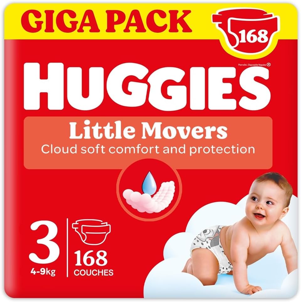 Detalle de HUGGIES Little Movers Couches bébé taille 5 (11–25 kg) – absorption rapide, sans fuite, confort et protection