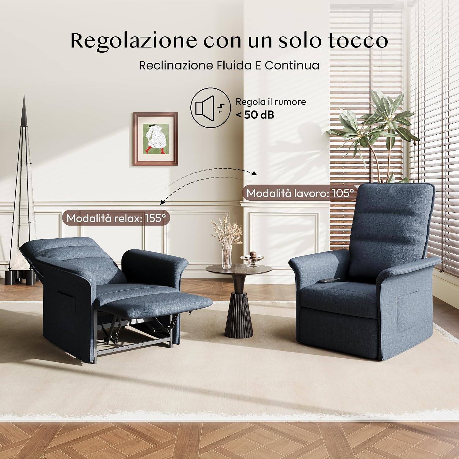 Thumbnail 5 de FLEXISPOT Poltrona Relax Elettrica Push Back 105-155°