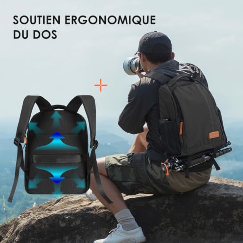 Detalle de TARION Sac à Dos pour Appareil Photo 15L – léger, modulable et prêt pour la rue