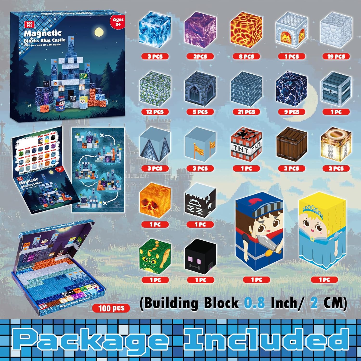 Detalle 2 de ToyUnited 100PCS Magnetic Blocks