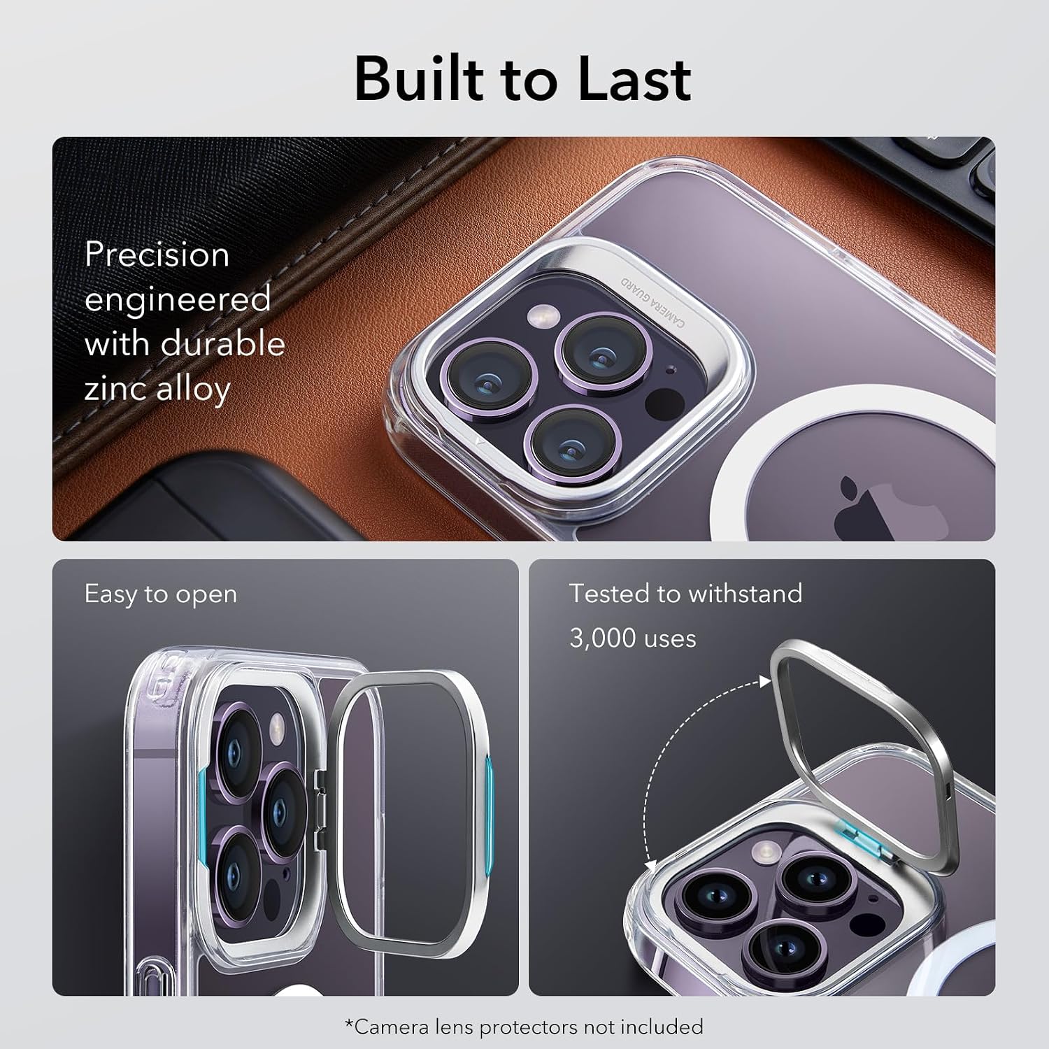 Detalle de ESR MagSafe Case for iPhone 14 Pro Max (Clear) with Built-In Stand