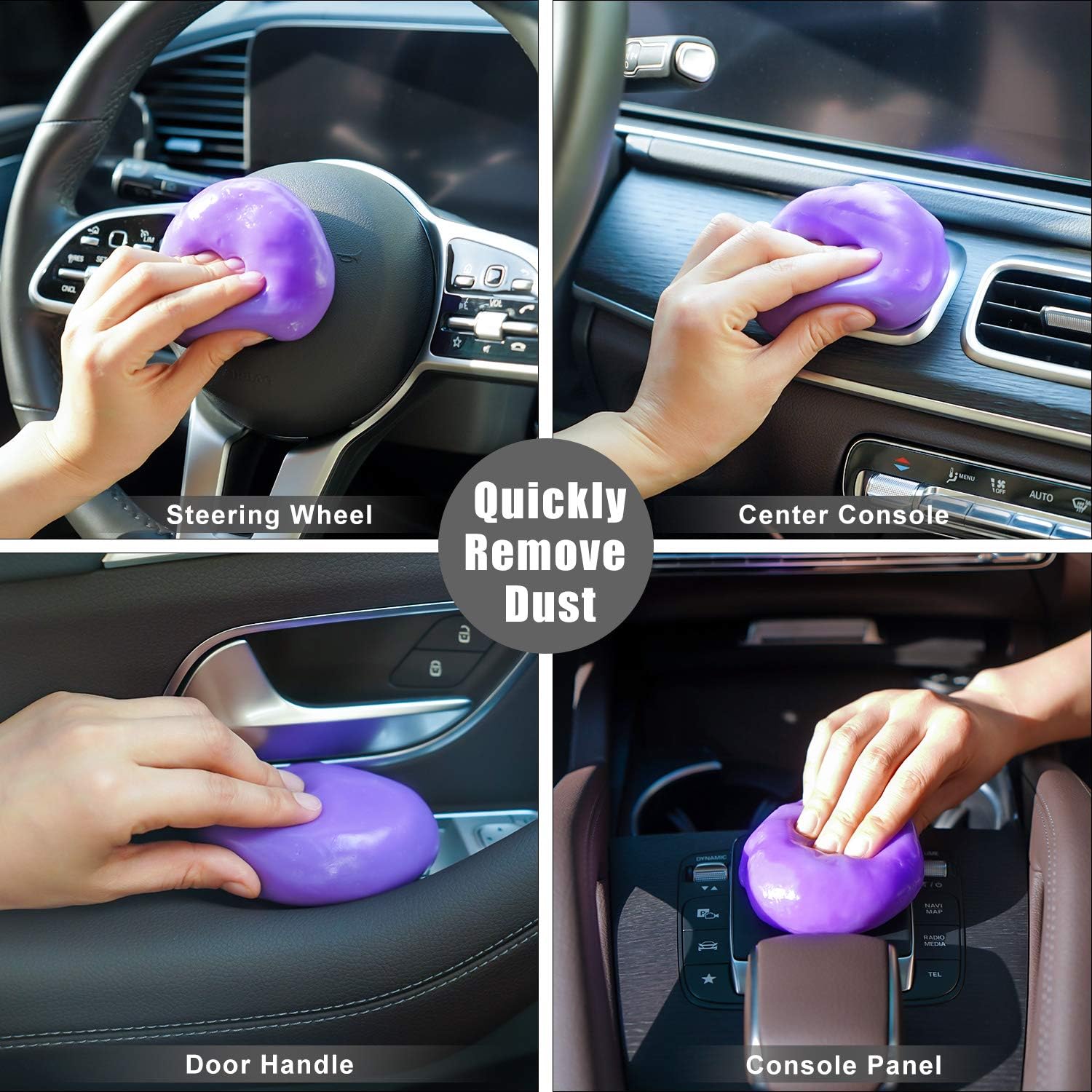 Detalle de TICARVE Car Cleaning Gel 2 Pack – Reusable sticky putty for vents, dashboard & electronics