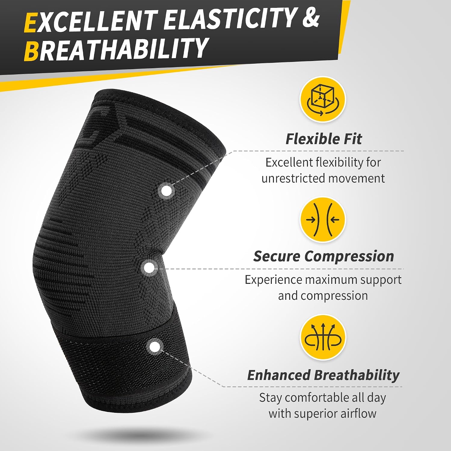 Thumbnail 1 de CAMBIVO Elbow Support with Strap 2 Pack: Adjustable Compression Brace for Tennis & Golfer’s Elbow