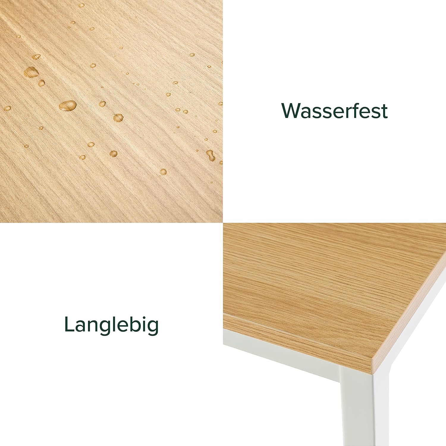 Detalle de Zinus Jennifer Tavolo Scrivania 160 x 61 x 74 cm – Design moderno, struttura in metallo e piano legno