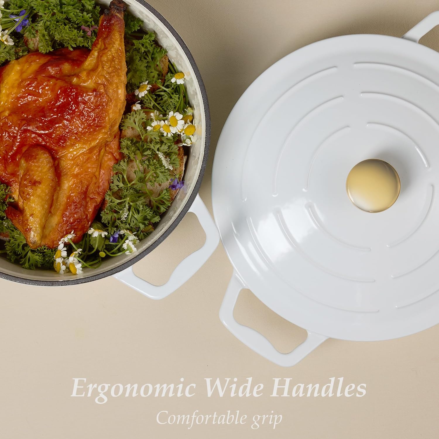 Thumbnail 6 de CAROTE 7QT Enameled Floral Cast Iron Dutch Oven with Lid, Accessories, and Gift Box
