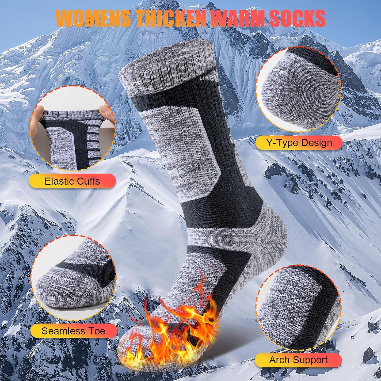 Detalle de Niorasen Thermal Hiking Socks 5 Pairs