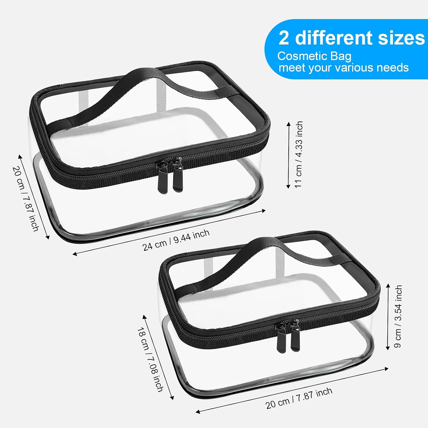 Detalle 2 de Aucuu Sac Maquillage Transparent Étanche 2 en 1 TSA