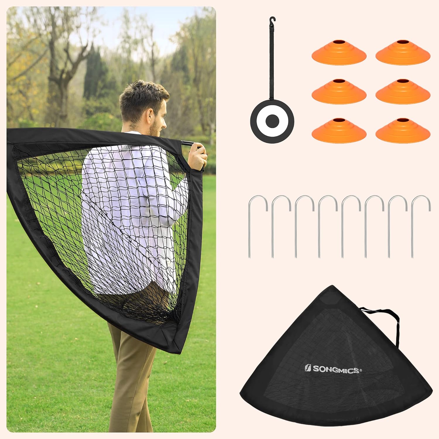 Thumbnail 6 de SONGMICS Football Goals Set of 2 (4 x 3 ft) – Portable Kids Football Nets with Targets & Training Cones
