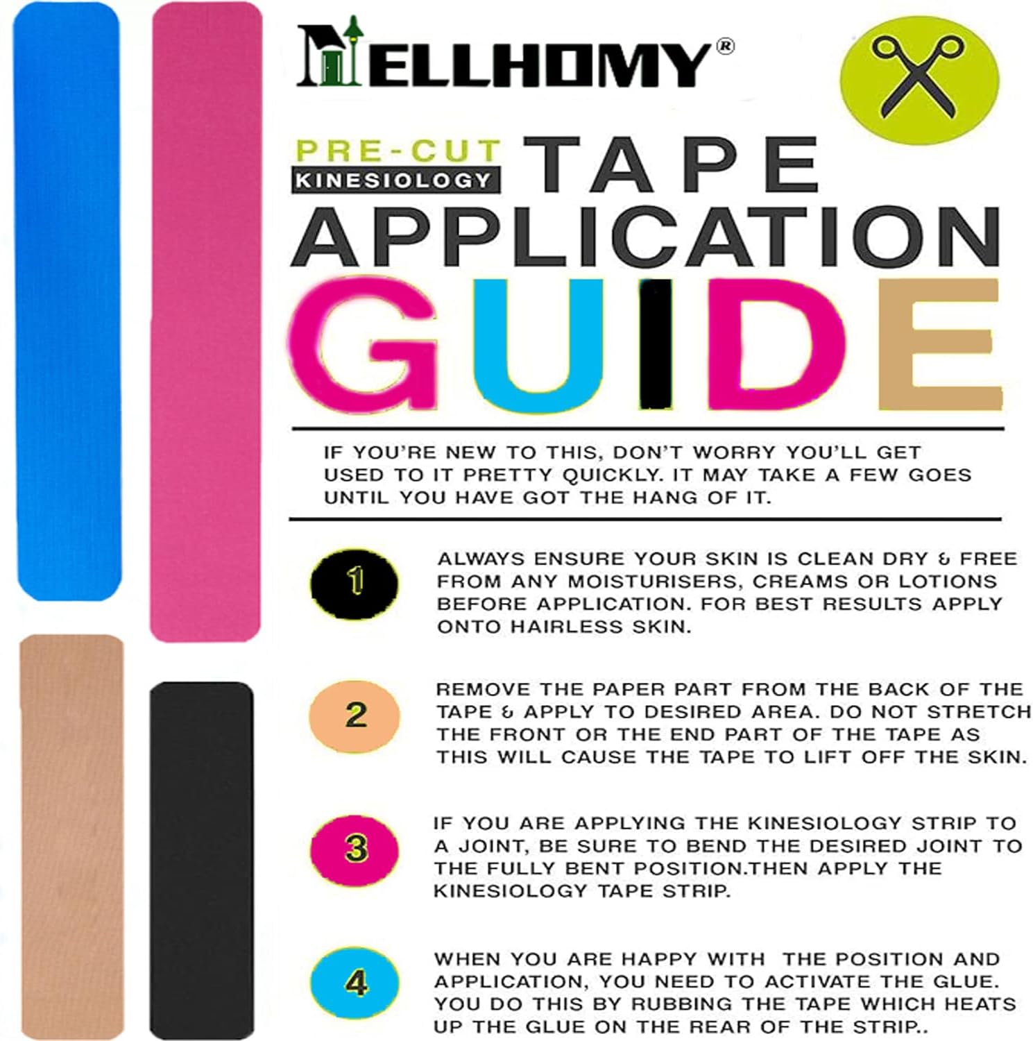 Detalle de 40PCS Kinesiology Tape Pre-Cut: Original Cotton Elastic Premium Athletic Tape (Skin Colour)