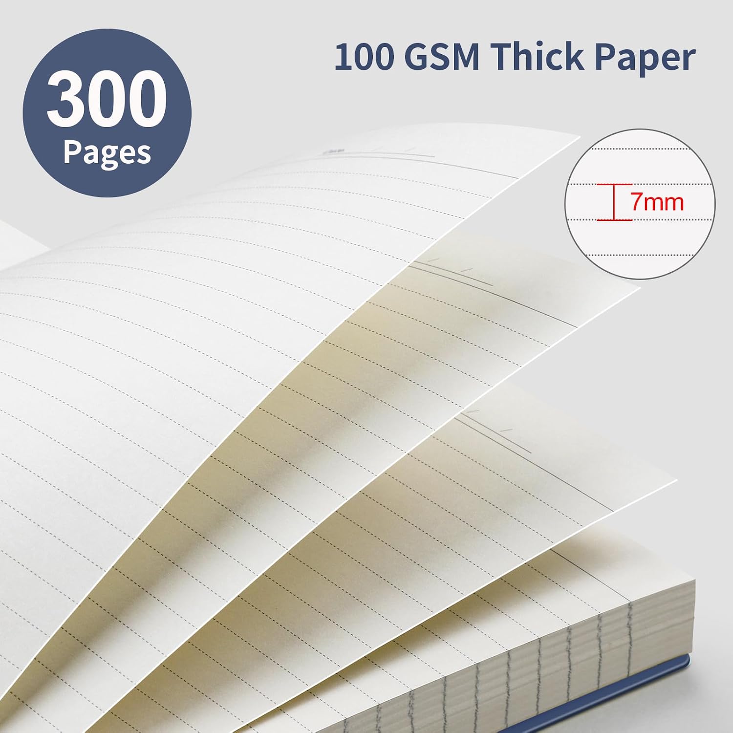 Thumbnail 1 de EMSHOI A4 Notebook College Ruled – Spiral, 300 Pages, PVC Cover, 21.5x27.9cm, Blue