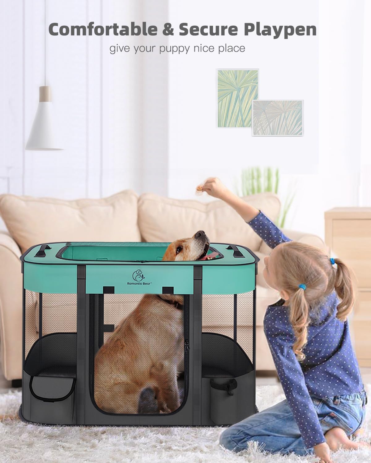 Detalle 2 de Foldable Pet Playpen L 100x80x60cm