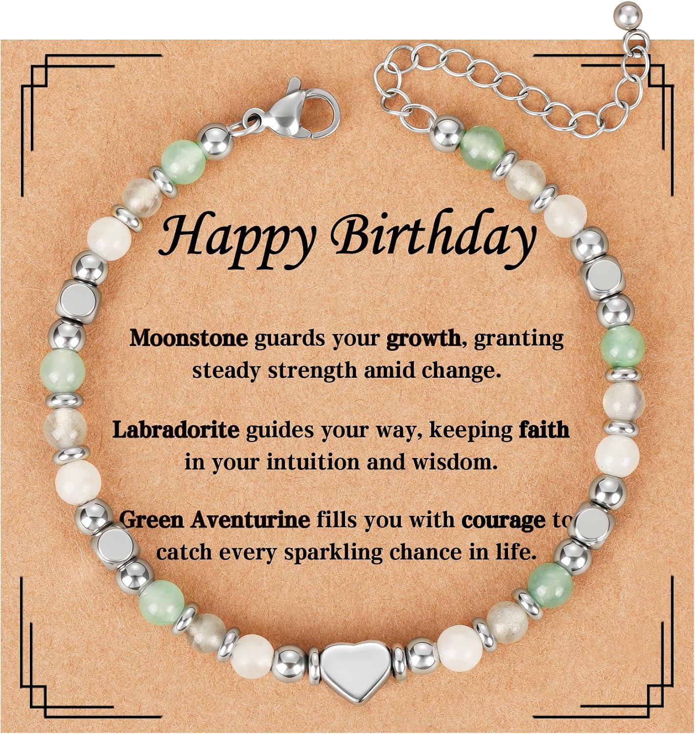 Thumbnail 6 de ESPVO Crystal Bead Bracelet for Women – Adjustable Natural Stone Gift with Crystal Meaning Card