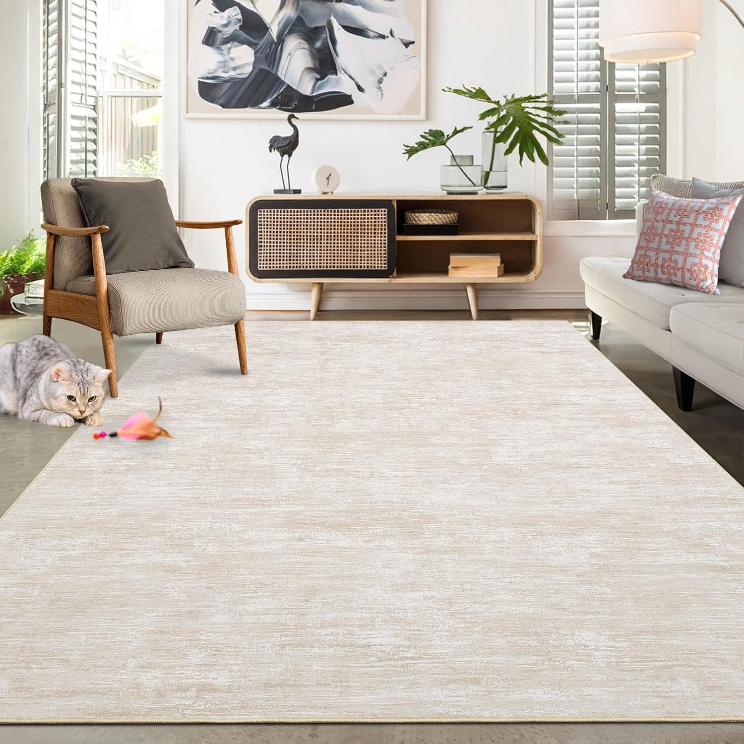 RUGSREAL 9x12 Machine Washable Area Rug