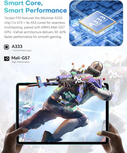 Detalle de TECLAST P33 Tablet 10": versatilità 2 in 1 con Android 15 e 4TB espandibili